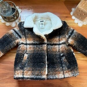 Cotton On Kids “Baby” Flannel Coat Size 6-12months